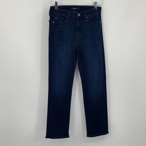 Fidelity Denim Emil straight leg cropped jeans dark wash blue stretch women 25